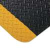 Pig TuffGrit Diamond Plate Anti-Fatigue Mat, 3'x5', Black with Yellow Border FLM8502-BWY